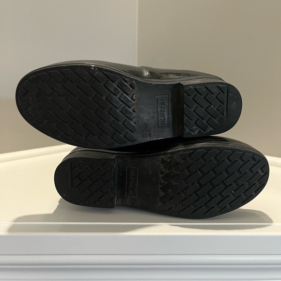 Hunter Regent Carlyle Regal Rain Boots Shiney Rubber Black Brown - Picture 13 of 17